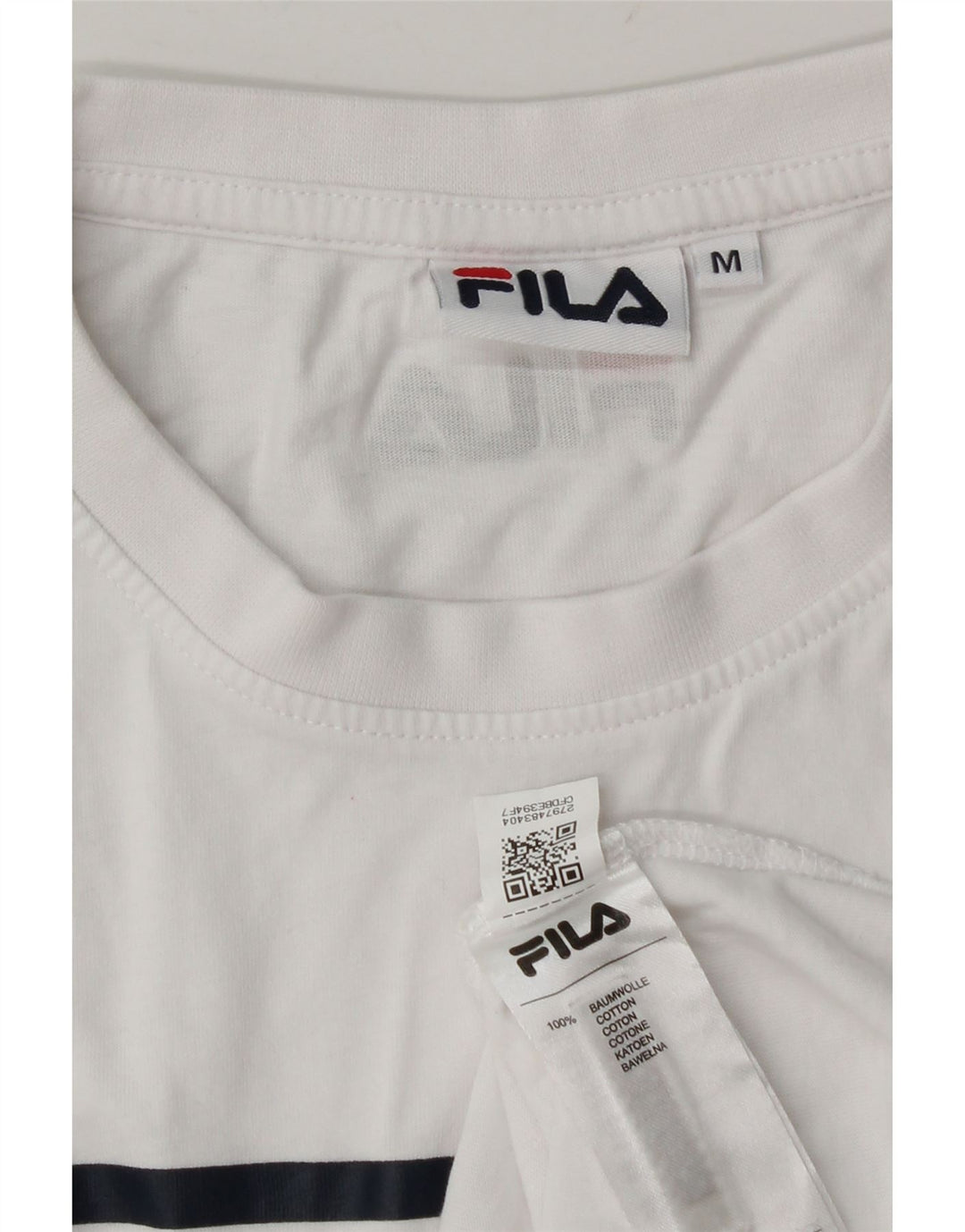 Fila Мужская футболка с рисунком Топ среднего размера, белый хлопок