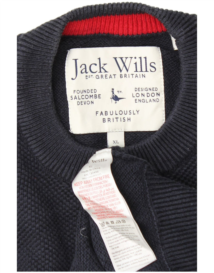 Женский джемпер с круглым вырезом JACK WILLS, Великобритания 18 XL, темно-синий, хлопок