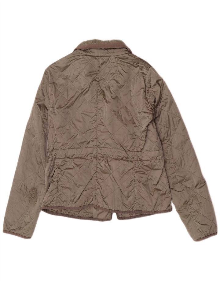 Женская стеганая куртка Max Mara UK 10, маленький цвет хаки, полиэстер