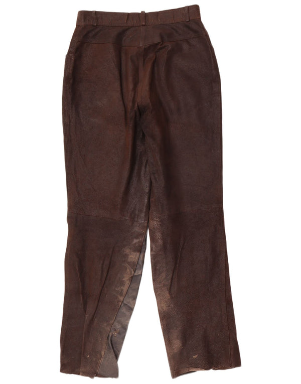HELLINE Женские брюки с высокой талией UK 14 Medium W28 L31 Коричневые цветные блоки