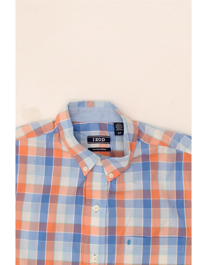 IZOD Mens Short Sleeve Shirt Small Blue Check Cotton Vintage Izod and Second-Hand Izod from Messina Hembry 