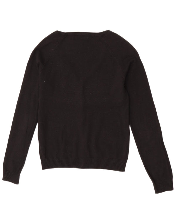 Женский кардиган Zara UK 14, большой черный хлопковый свитер