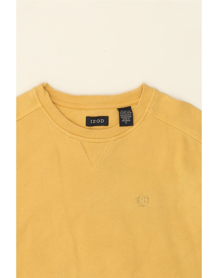IZOD Mens Sweatshirt Jumper Small Yellow Cotton Vintage Izod and Second-Hand Izod from Messina Hembry 