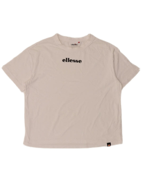 Женская футболка оверсайз с рисунком Ellesse Top UK 6 XS, белый хлопок