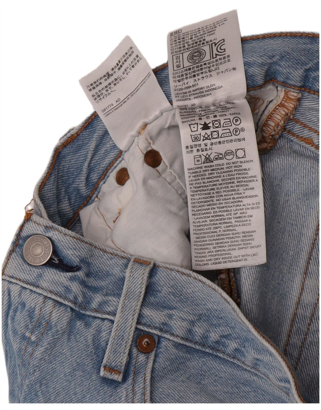 Женские джинсовые шорты Levi's 501 W28, хлопковые, среднего синего цвета