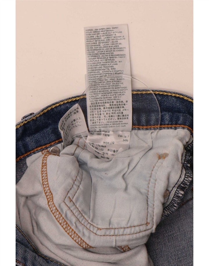 Мужские прямые джинсы Levi's W34 L32 синие, хлопок