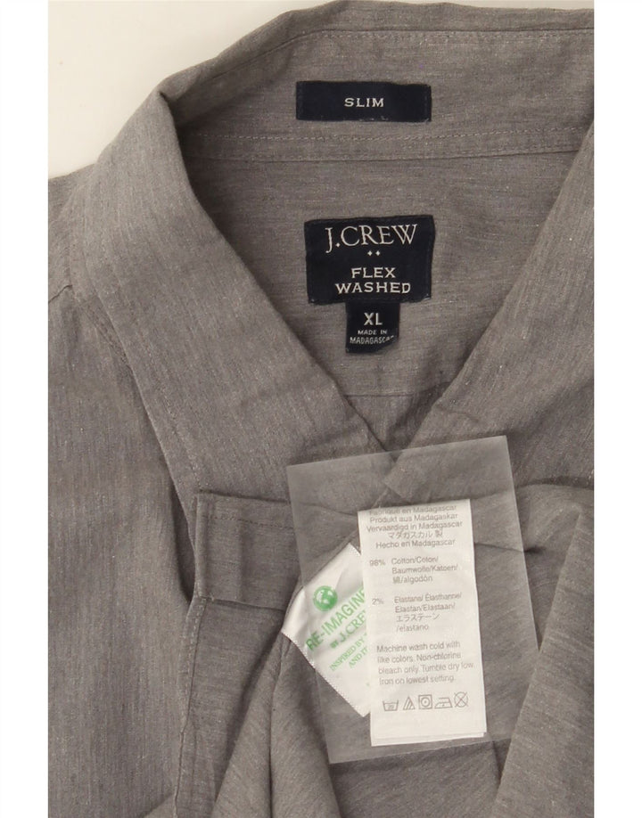 Мужская узкая рубашка J. CREW XL, серый хлопок