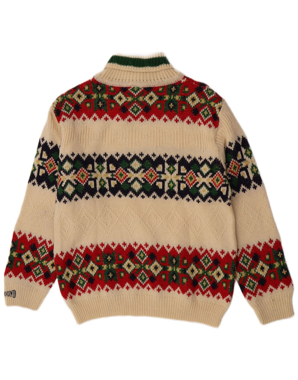 Свитер Foxhound для мальчиков с высоким воротником 15-16 лет, белая шерсть Fair Isle