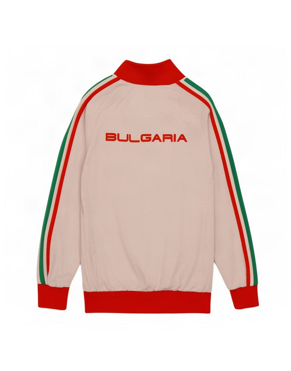 Asics Mens Bulgaria Zip Neck Графический топ с длинным рукавом XS Белый Спортивный