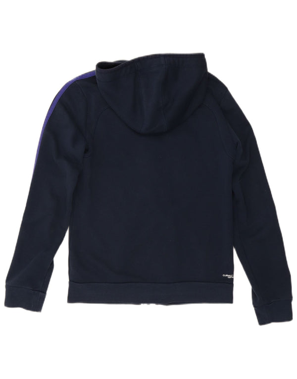 Женский свитер с капюшоном ADIDAS Climalite на молнии, Великобритания, маленький темно-синий, хлопок, 8/10