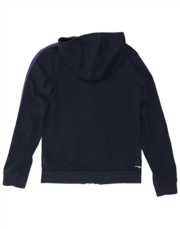 Женский свитер с капюшоном ADIDAS Climalite на молнии, Великобритания, маленький темно-синий, хлопок, 8/10