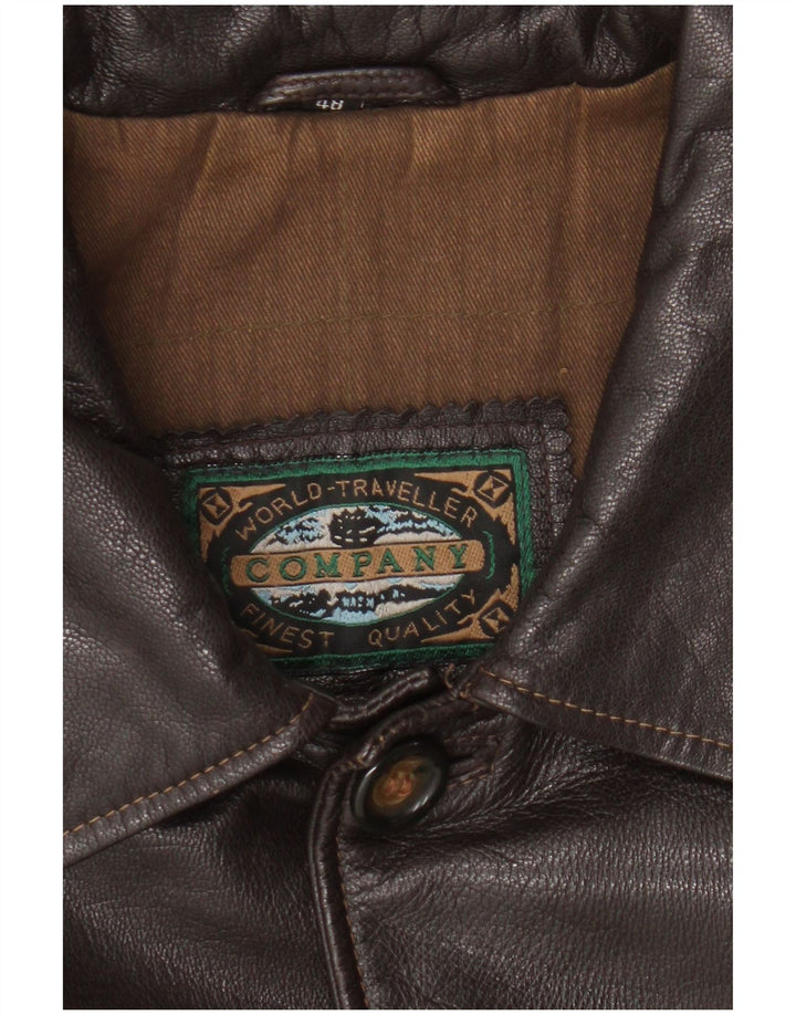 Винтажная мужская кожаная куртка IT 48 Medium Brown Leather