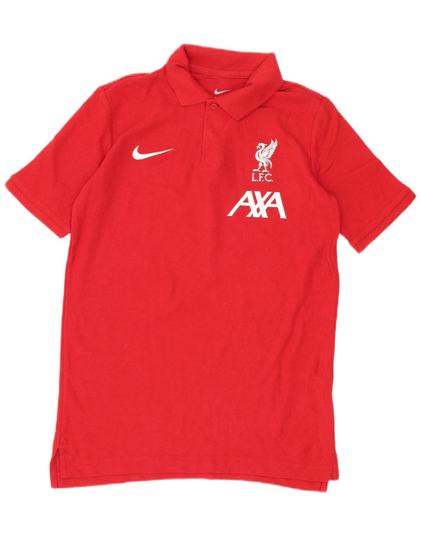 Рубашка-поло с рисунком Nike Liverpool для мальчиков 12–13 лет, большая красная хлопковая ткань