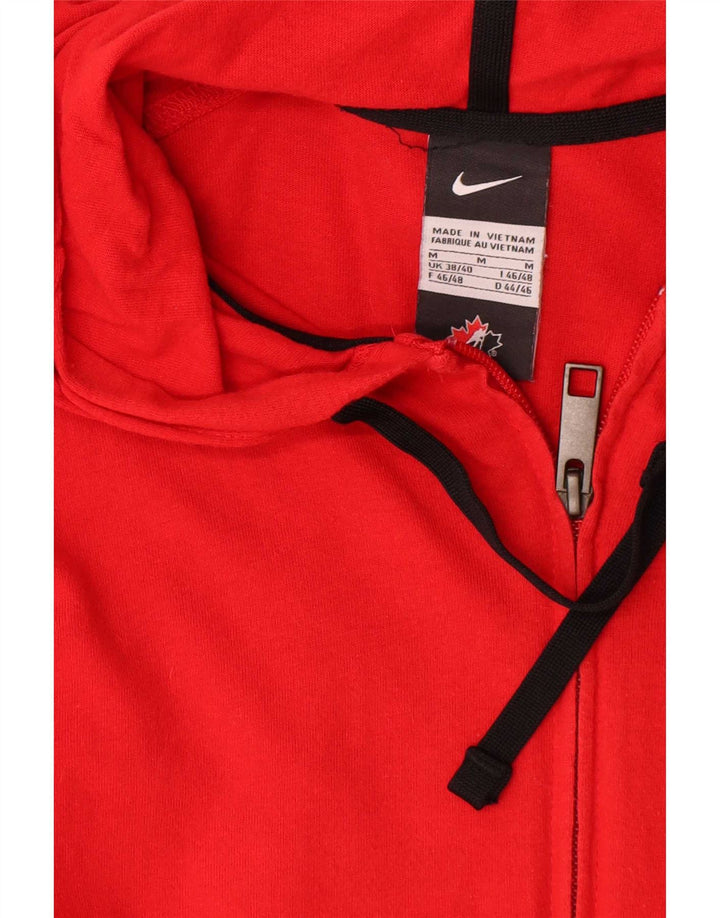 Мужской свитер с капюшоном и молнией с графическим рисунком Nike Canada, хлопковый средний красный цвет