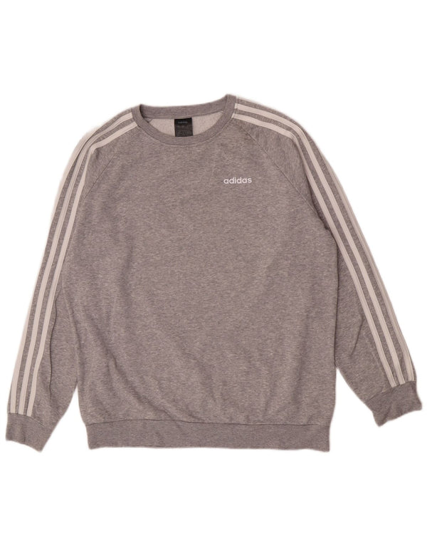 Женский джемпер оверсайз Adidas UK 4/6 XS, серый хлопок с крапинками