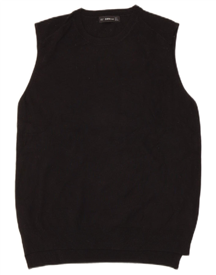 Женская майка Zara Vest UK 14, большая черная вискоза