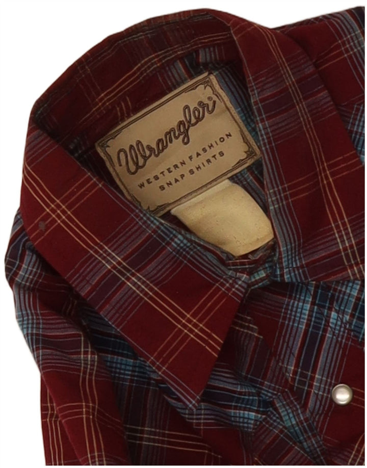 Мужская рубашка в стиле вестерн Wrangler среднего цвета в бордовую клетку