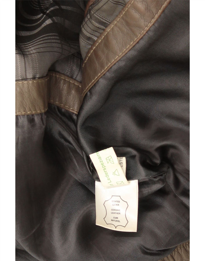 Винтажная мужская кожаная куртка IT 46 маленькая коричневая