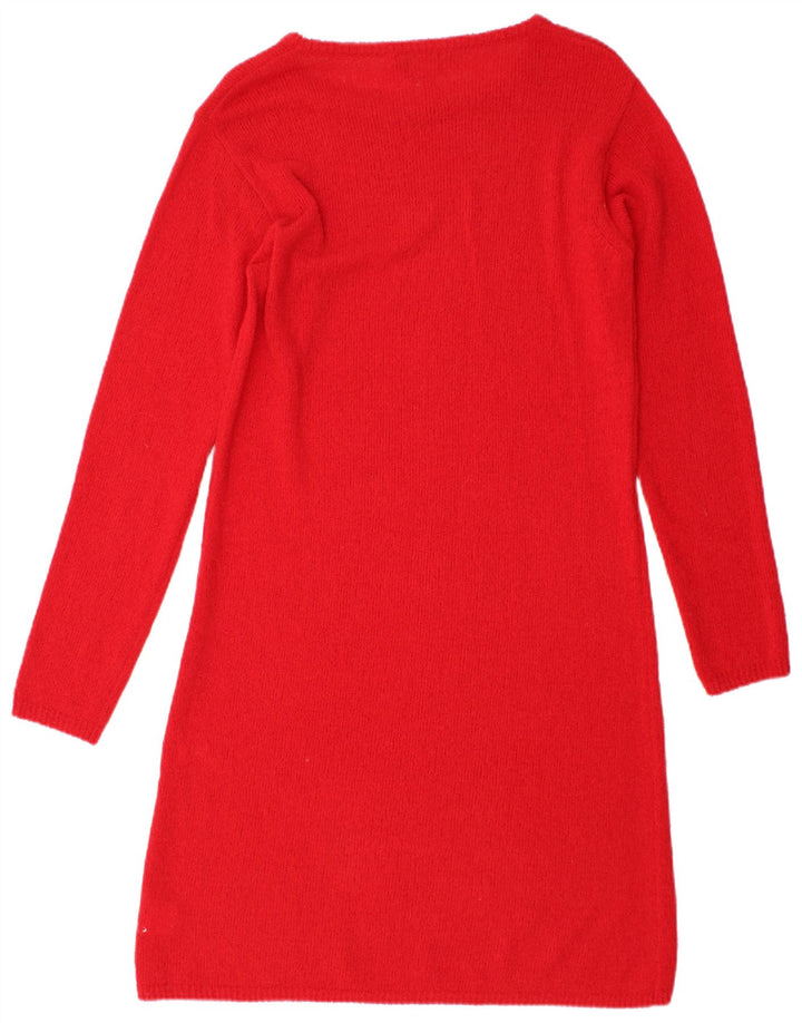 Женское платье-джемпер с длинным рукавом Max Mara UK 12, средний красный