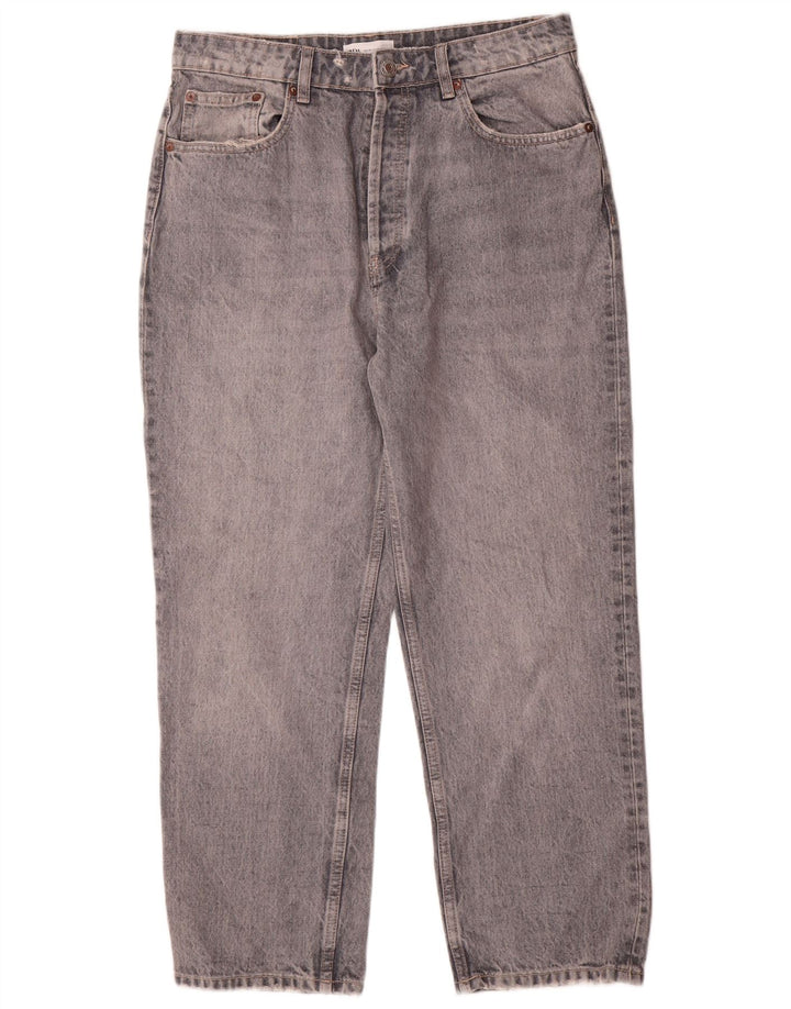 Женские прямые джинсы Zara EU 42, большие W32 L27, серые