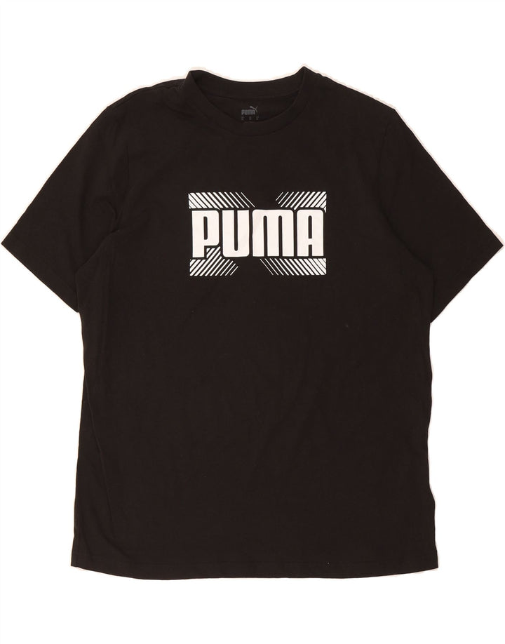 PUMA Mens Graphic T-Shirt Top XL Black Cotton Vintage Puma and Second-Hand Puma from Messina Hembry 