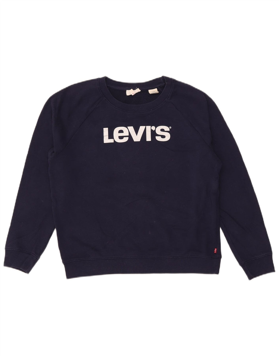 Женский джемпер большого размера с рисунком Levi's UK 10, маленький, темно-синий