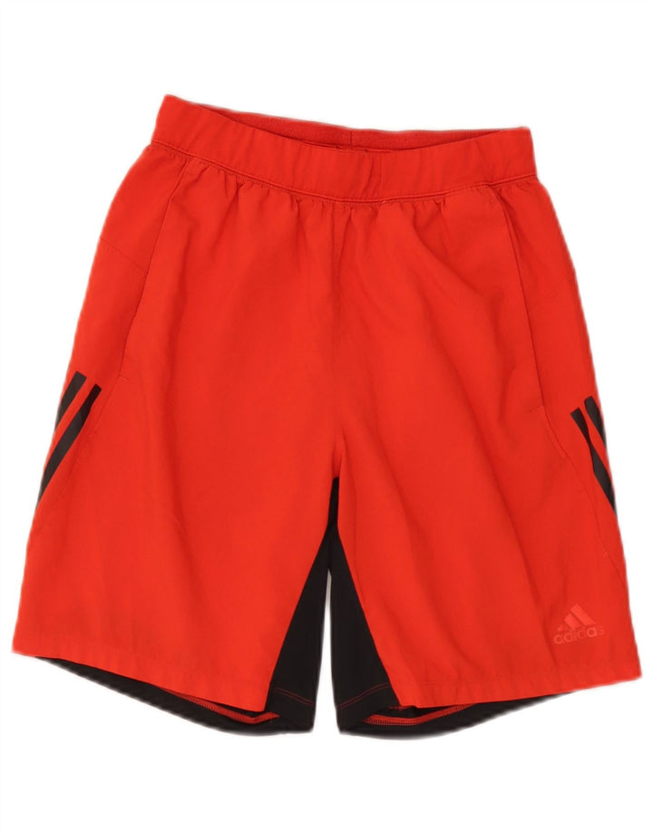Мужские спортивные шорты Adidas Climalite, маленькие красные полиэстер с цветными блоками