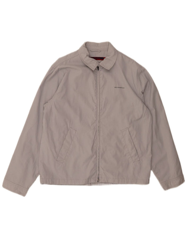Мужская куртка-бомбер BEN SHERMAN UK 38, средний серый хлопок