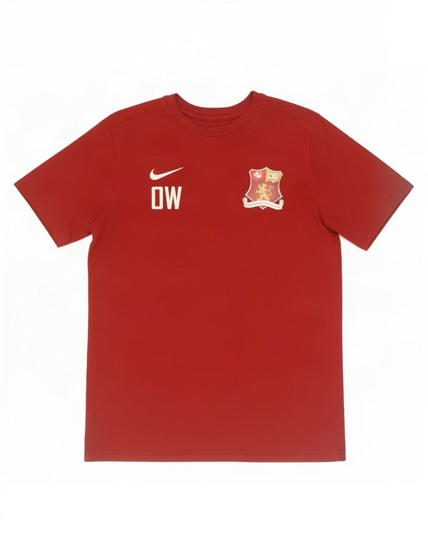 Футболка Nike для мальчиков Dri Fit, топ 13–14 лет, XL, красный полиэстер, спортивная