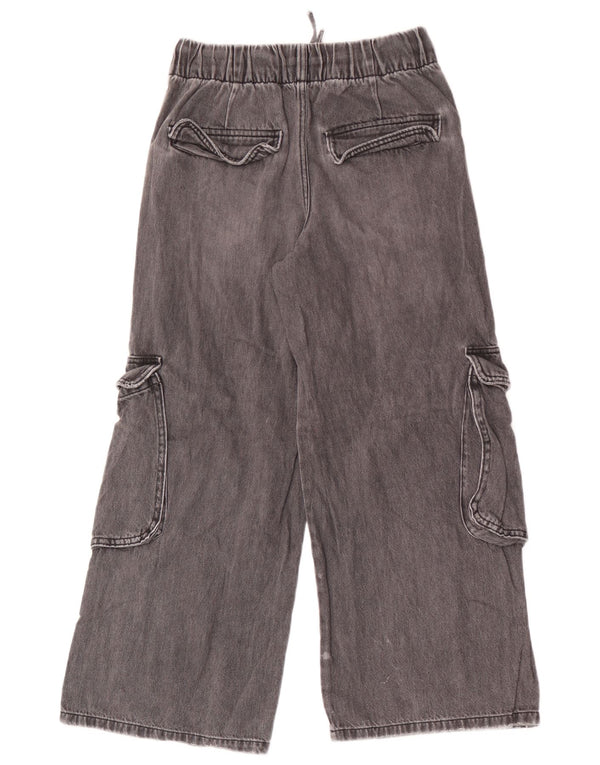 Широкие джинсы-карго Zara для девочек 11-12 лет W26 L25 Серый хлопок