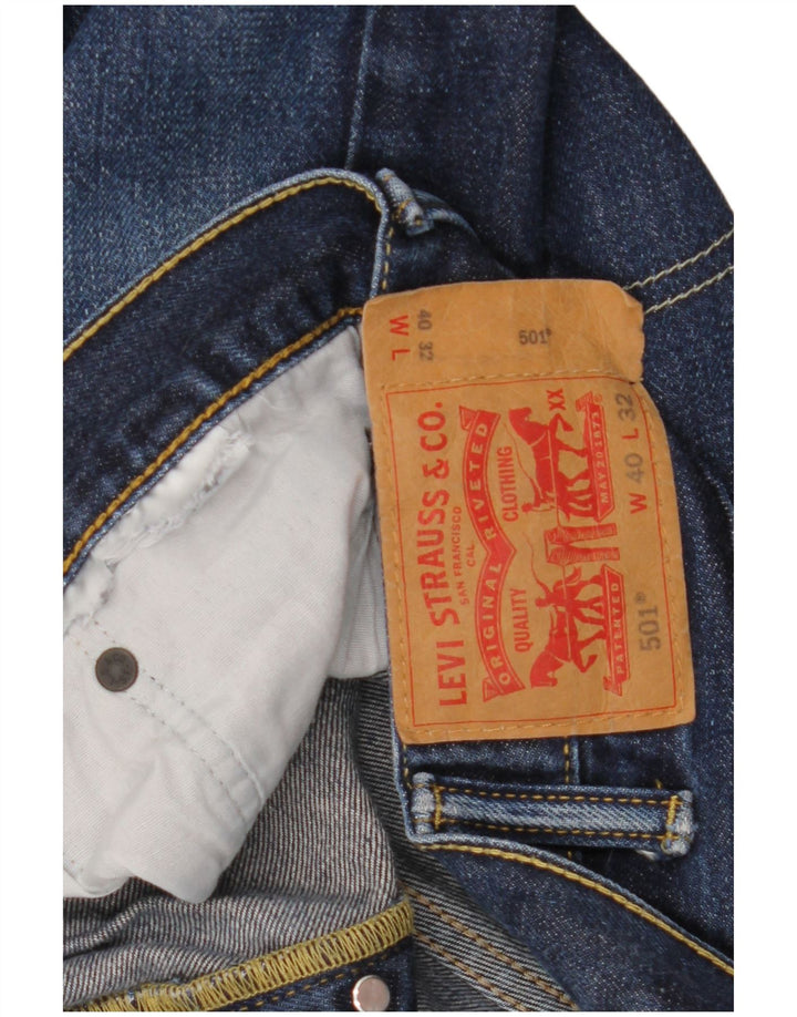 Мужские прямые джинсы Levi's 501 W40 L32 темно-синие