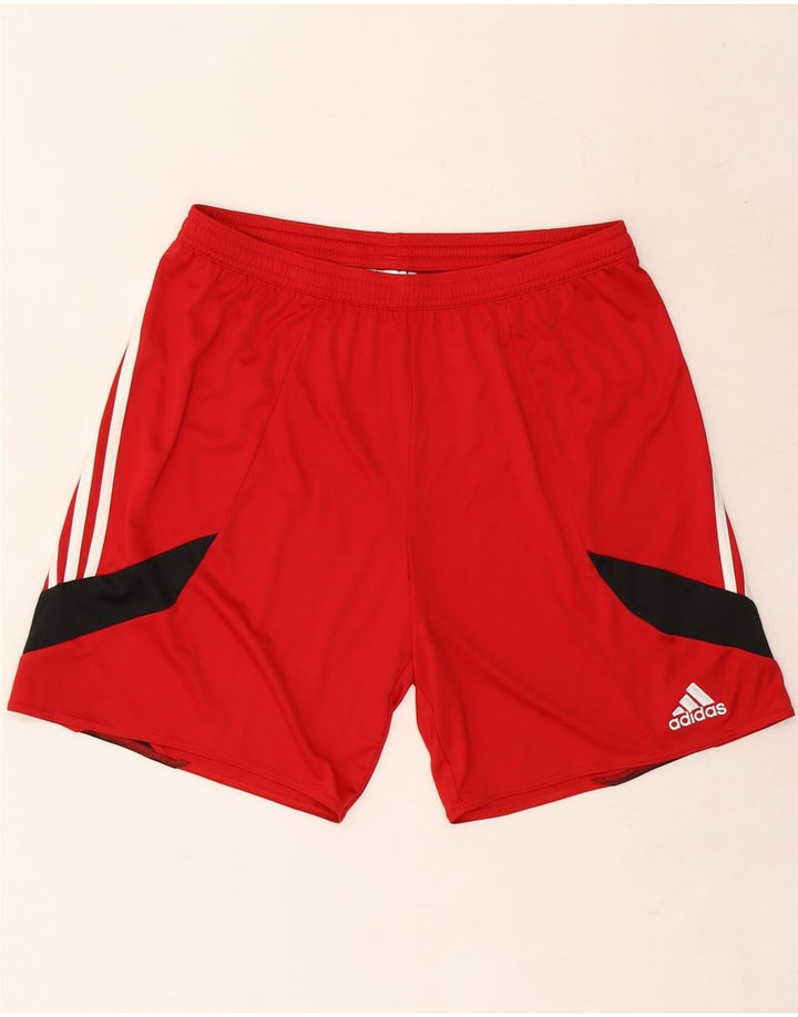 Мужские спортивные шорты Adidas Climalite, большие красные полиэстер с цветными блоками