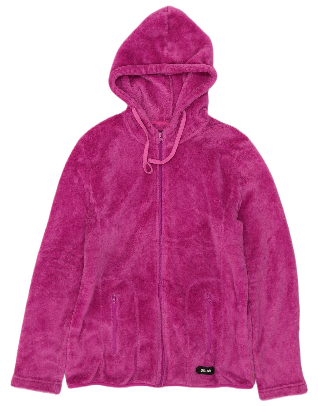 Женская флисовая куртка Brugi с капюшоном UK 18 XL розового цвета из полиэстера