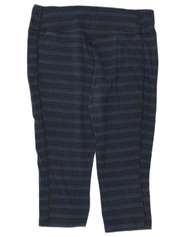 Женские леггинсы-капри NIKE Dri Fit UK 14, большие хлопковые темно-синие полоски