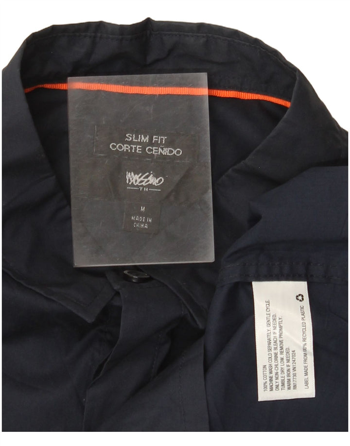 Мужская пуловерная рубашка Mossimo с коротким рукавом, темно-синяя, хлопковая, среднего размера