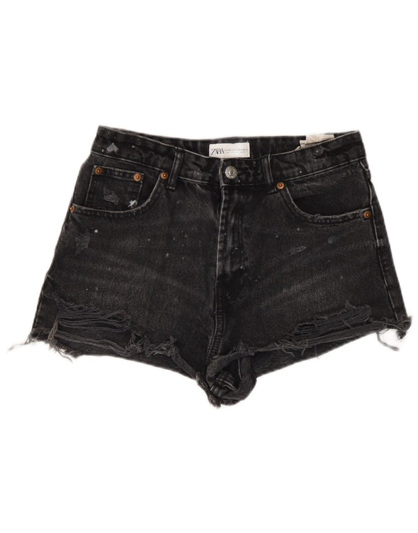 Женские джинсовые шорты Zara EU 36 XS W26, черные