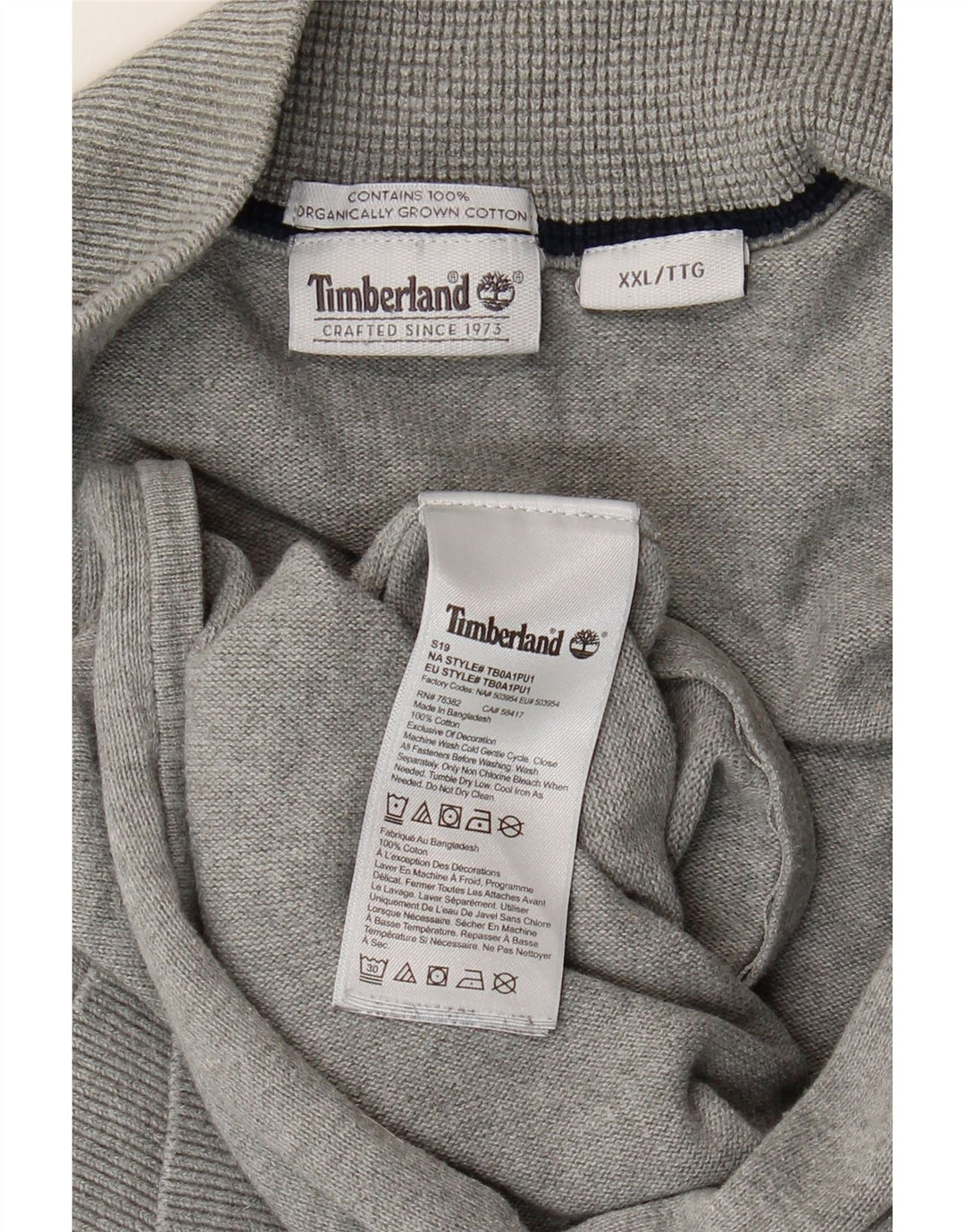 Мужской кардиган Timberland 2XL, серый хлопок