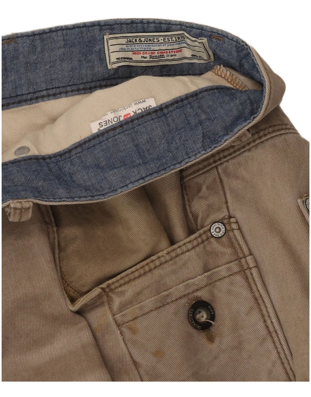 Мужские прямые брюки карго Jack & Jones W34 L31 коричневые