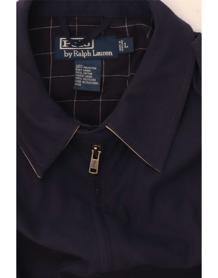 Мужская куртка-бомбер Polo Ralph Lauren UK 40, большая темно-синяя, полиэстер