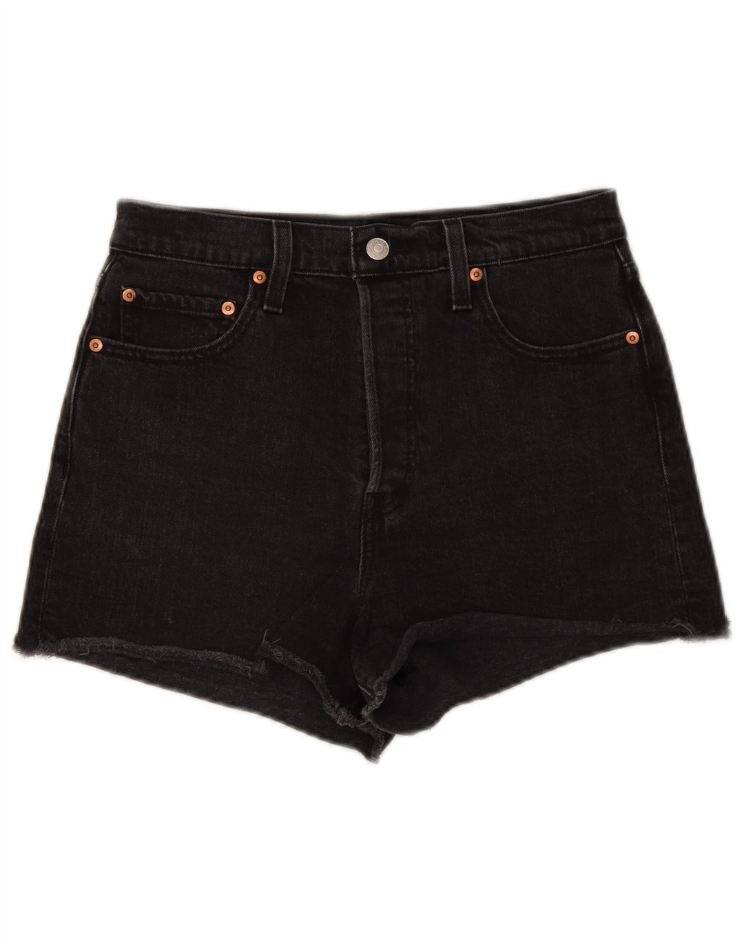 Женские джинсовые шорты Levi's W29, хлопковые, среднего размера, черные