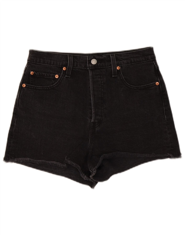 Женские джинсовые шорты Levi's W29, хлопковые, среднего размера, черные