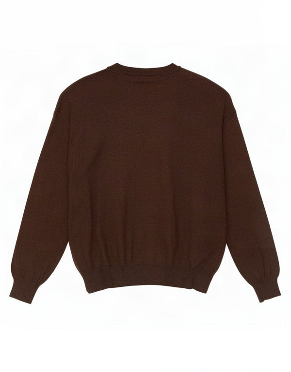 Мужской джемпер с v-образным вырезом Massimo Dutti XL, коричневый аргайл/ромб, хлопок