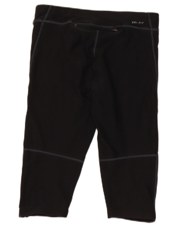 Женские леггинсы-капри Nike Dri Fit UK 10, маленькие черные из полиэстера