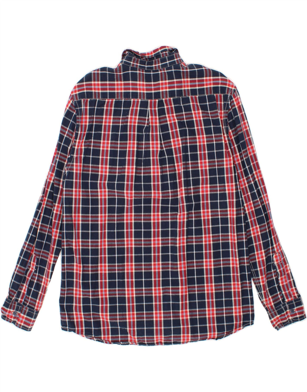 DOCKERS Mens Shirt Large Navy Blue Check Cotton Vintage Dockers and Second-Hand Dockers from Messina Hembry 