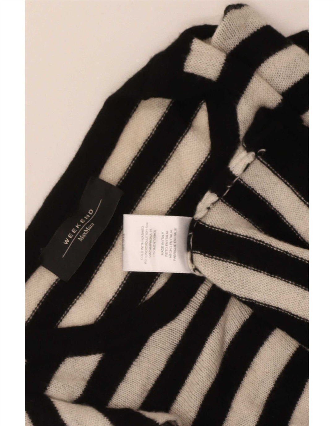 Женский джемпер с вырезом «лодочка» Max Mara UK 14, средний черный в полоску