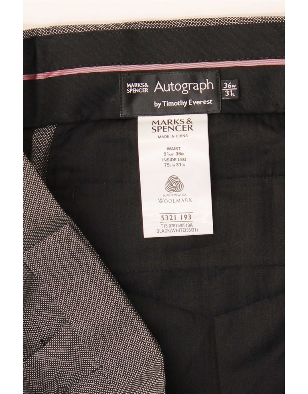 Мужские костюмные брюки Marks & Spencer с автографом W36 L31, серые, новая шерсть