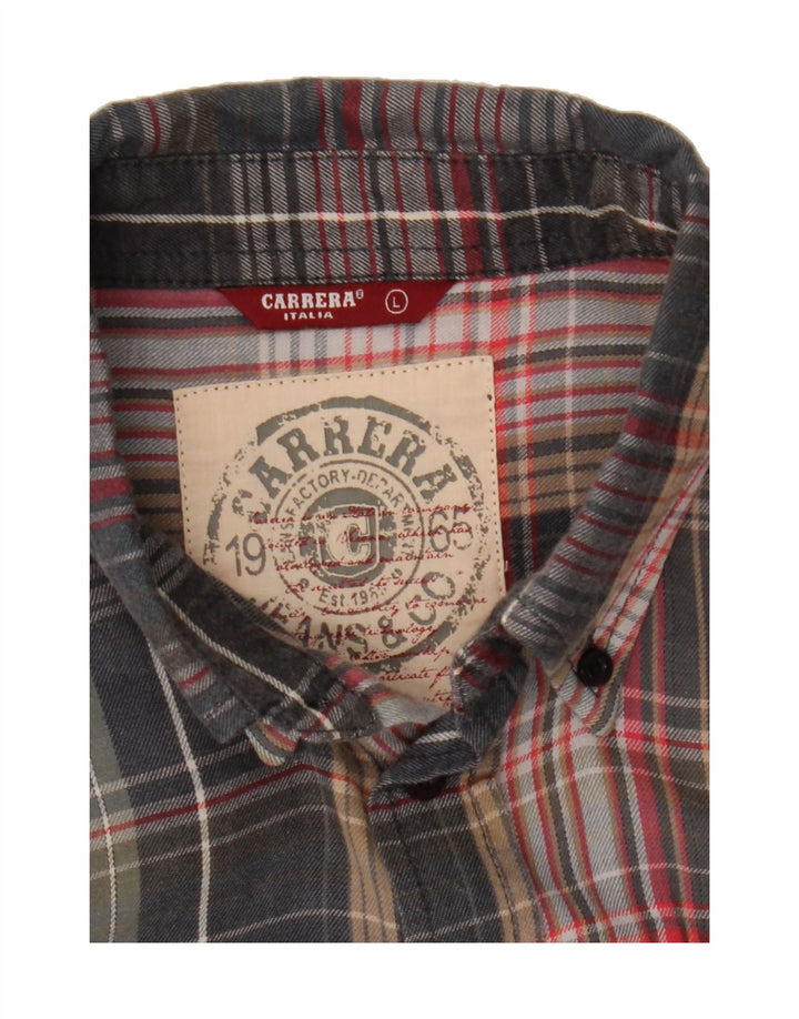 CARRERA Mens Flannel Shirt Large Grey Check Vintage Carrera and Second-Hand Carrera from Messina Hembry 