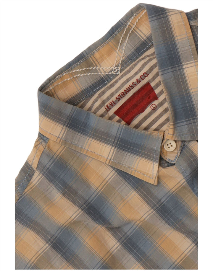 Мужская рубашка с коротким рукавом Levi's, большая синяя клетка