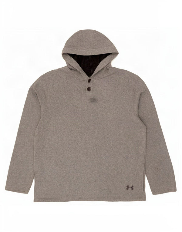 Мужской джемпер свободного покроя с капюшоном на пуговицах Under Armour 2XL, серый в крапинку