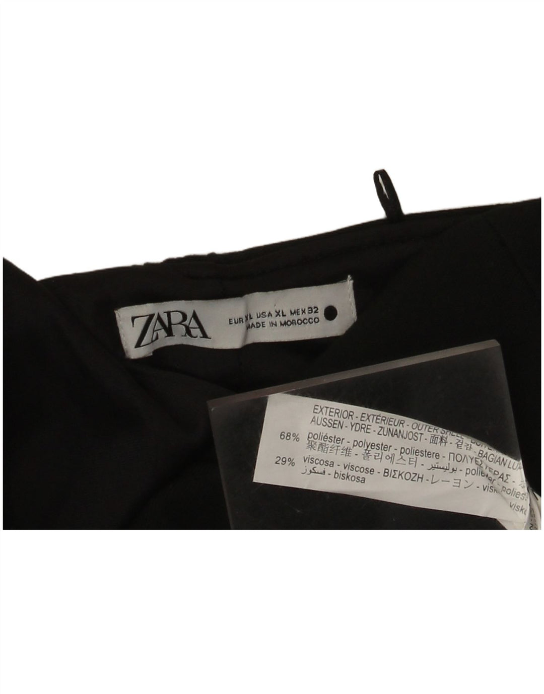 Женский топ без бретелек Zara UK 18 XL, черный полиэстер